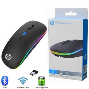 HP W10 RGB Wireless Mouse – Dual Mode Bluetooth & 2.4GHz, Rechargeable USB-C